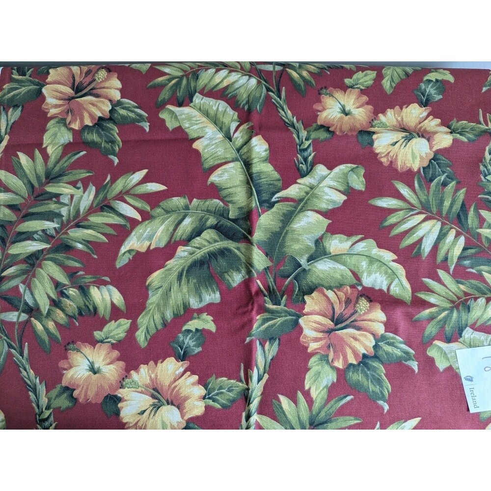HOME COLLECTIONS Madison Avenue Red Tropical Upholstery Fabric 1.75Yds x 55" W